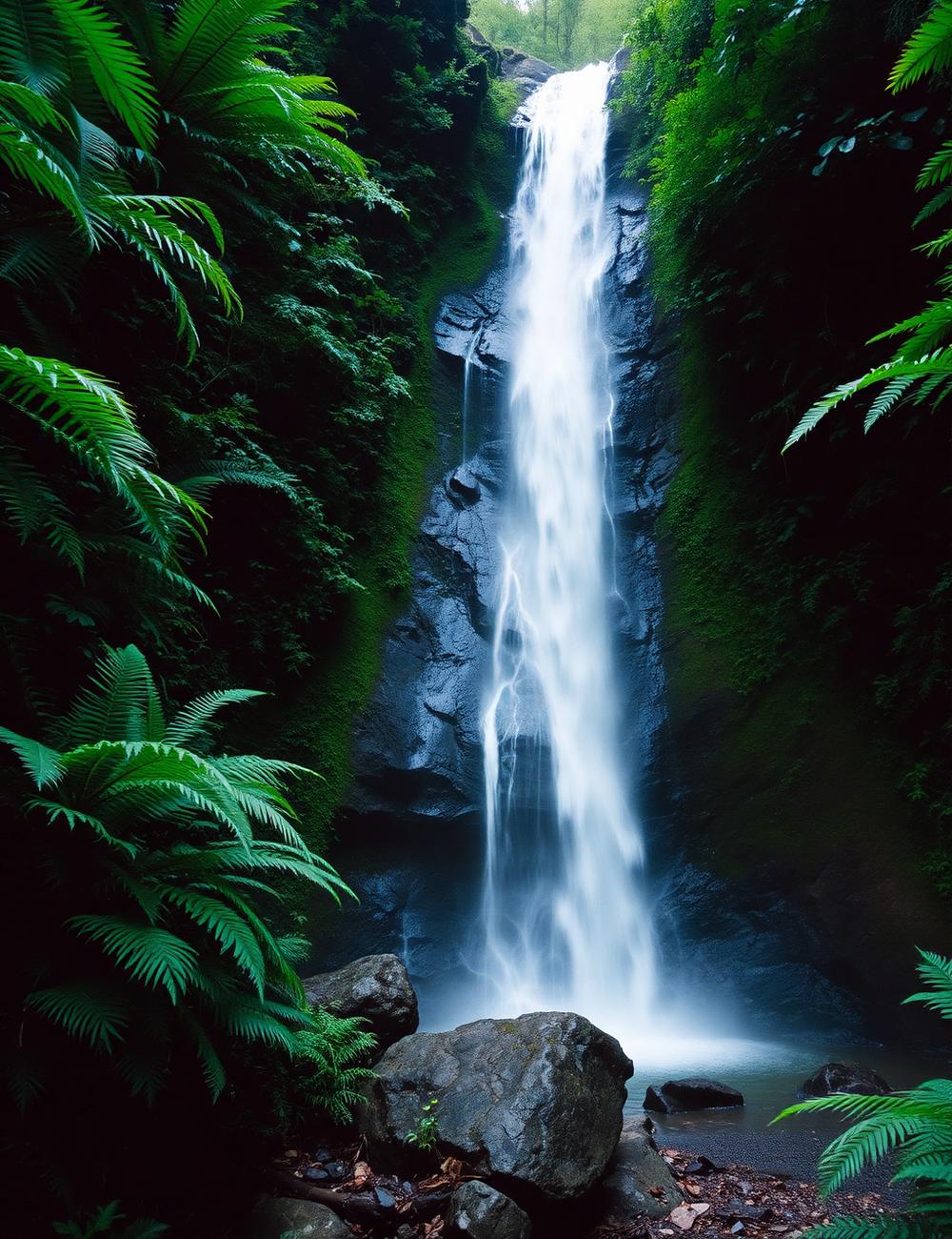 Rainforest waterfall in the Gold Coast hinterland